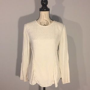 Veronica Beard Cream Long Sleeve Blouse